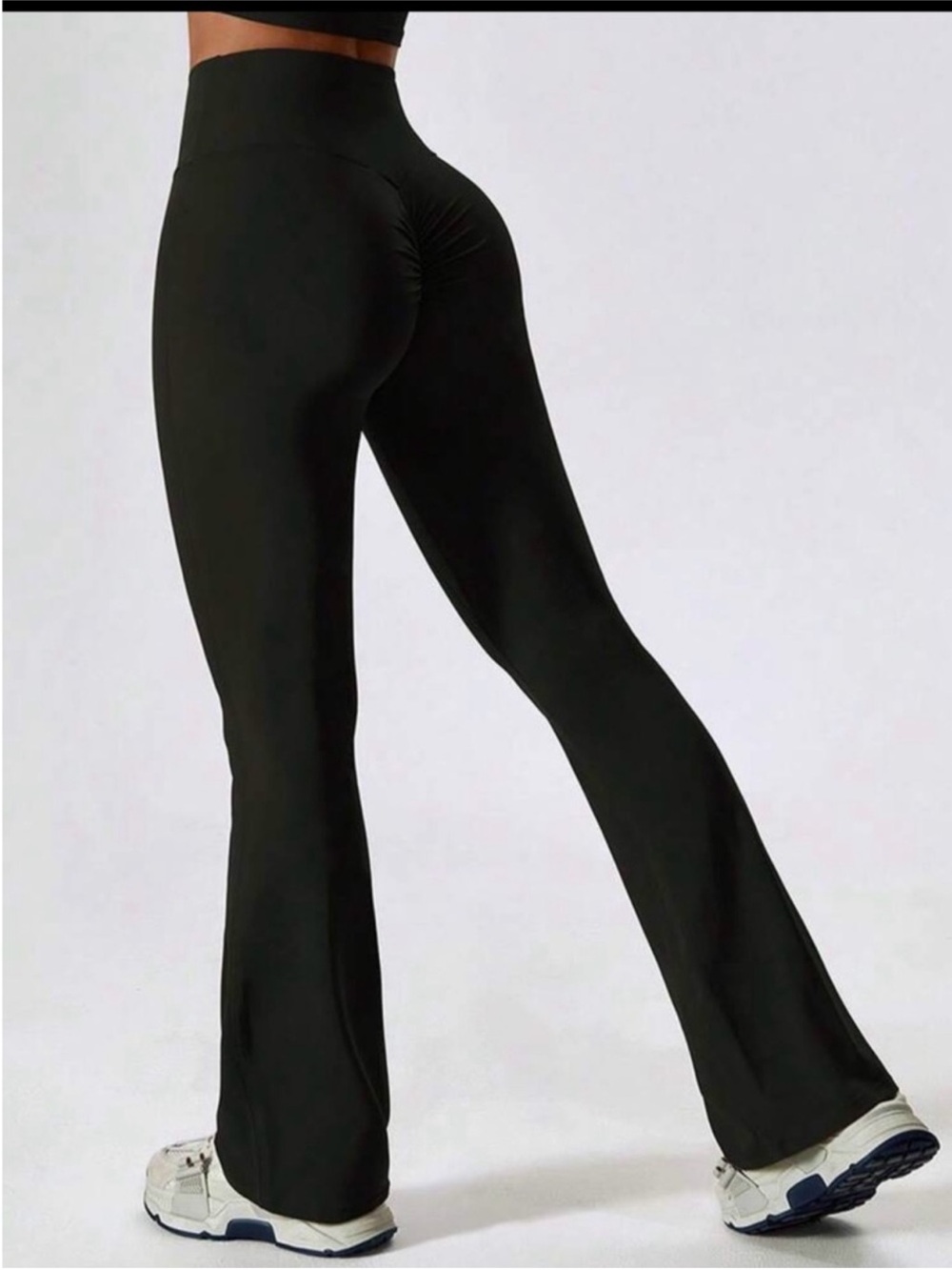 SHEIN High-Waist Black Flared Scrunch Leggings